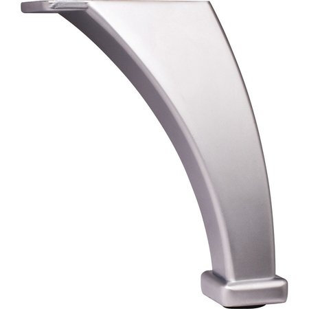 HARDWARE RESOURCES 4-1/8"H Dull Chrome Square Curved Metal Furniture Leg 89101-DC